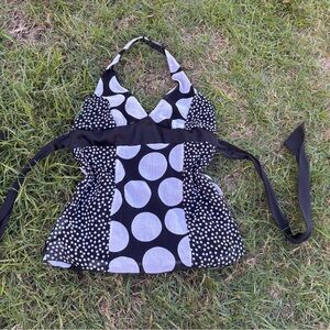 MKM Designs Black and White Polka Dot Halter Top